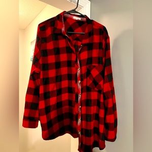 Maurices buffalo plaid, red and black button up
